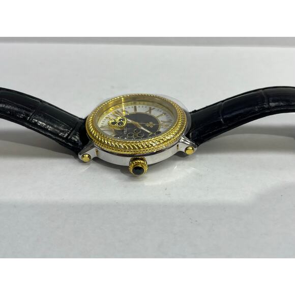 Judith Ripka Women’s Watch Floating Heart Charm Black Leather - Picture 10 of 10